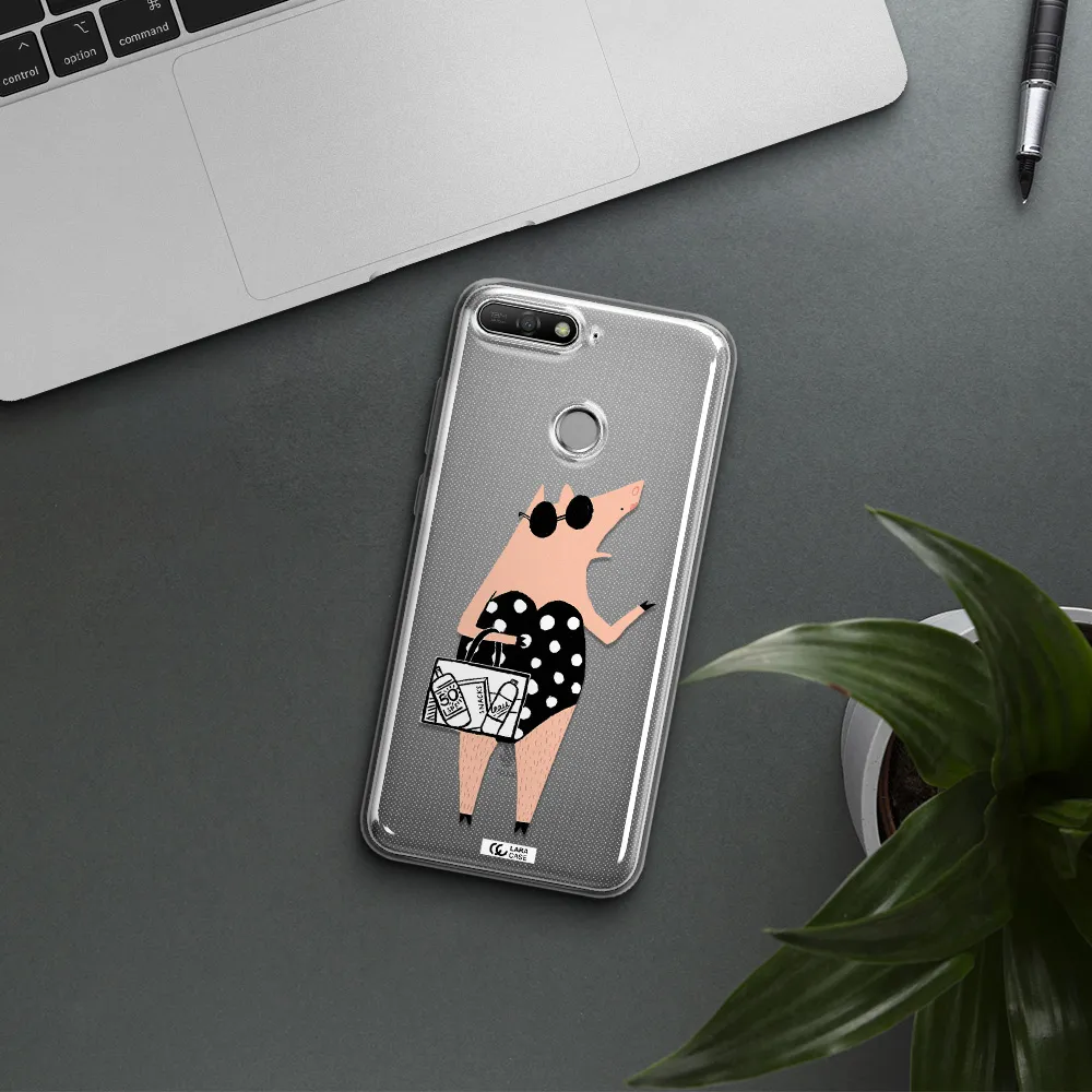 Lady Pig Huawei Y6 Prime 2018 Clear TPU Case