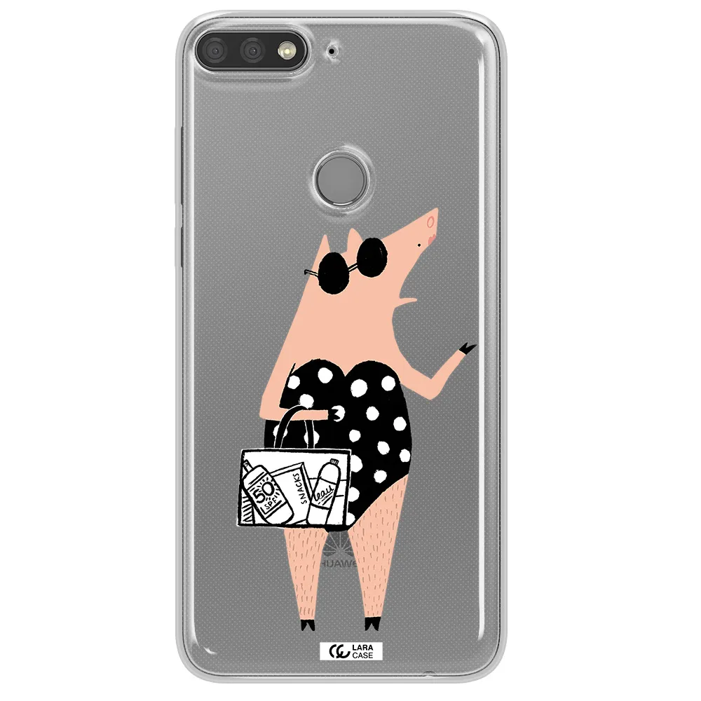 Lady Pig Huawei Y7 Prime 2018 Clear TPU Case