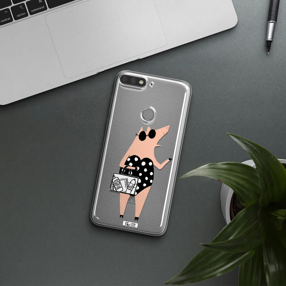 Lady Pig Huawei Y7 Prime 2018 Clear TPU Case