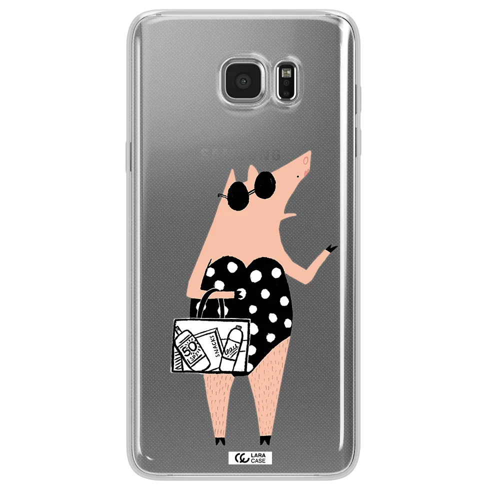 Lady Pig Samsung Note 5 Clear TPU Case