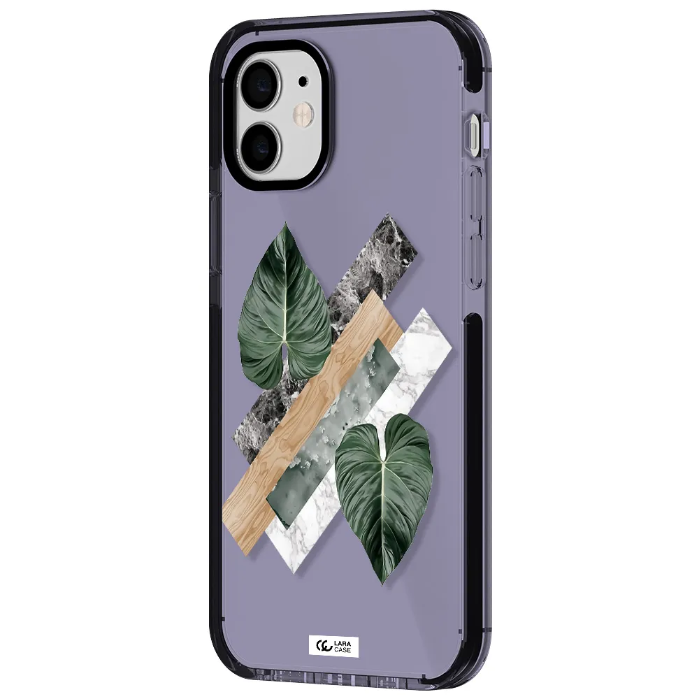 Tropical Leaves Apple iPhone 11 impact Lilac Case