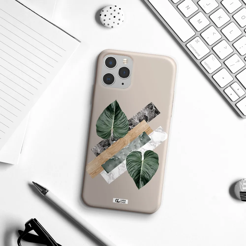 Tropical Leaves Apple iPhone 11 pro max Silicone Stone Case