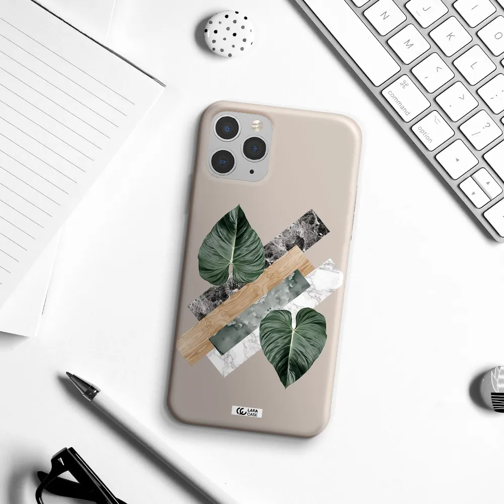 Tropical Leaves Apple iPhone 11 pro Silicone Stone Case