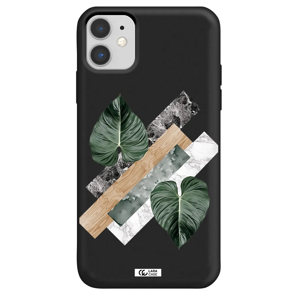 Tropical Leaves Apple iPhone 11 Silicone black Case