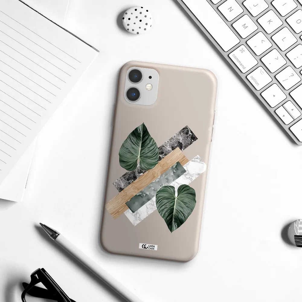 Tropical Leaves Apple iPhone 11 Silicone Stone Case