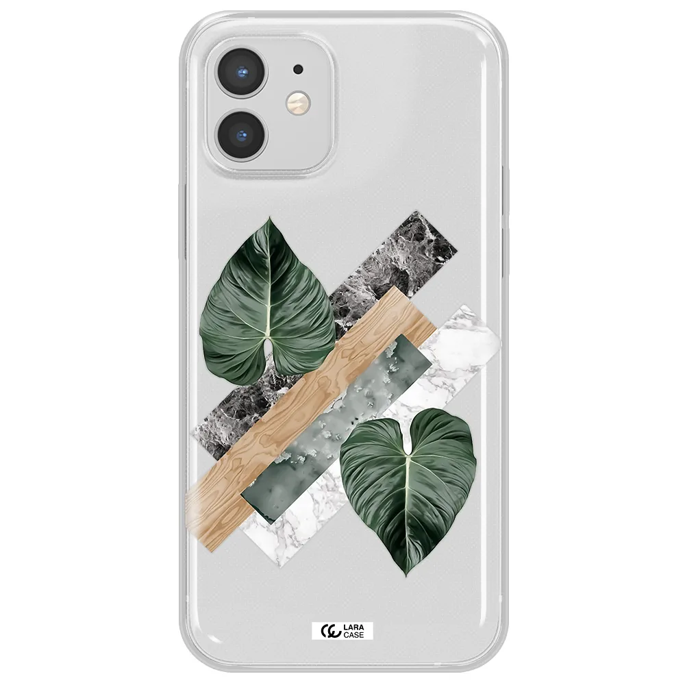 Tropical Leaves Apple iPhone 12 Clear TPU Case