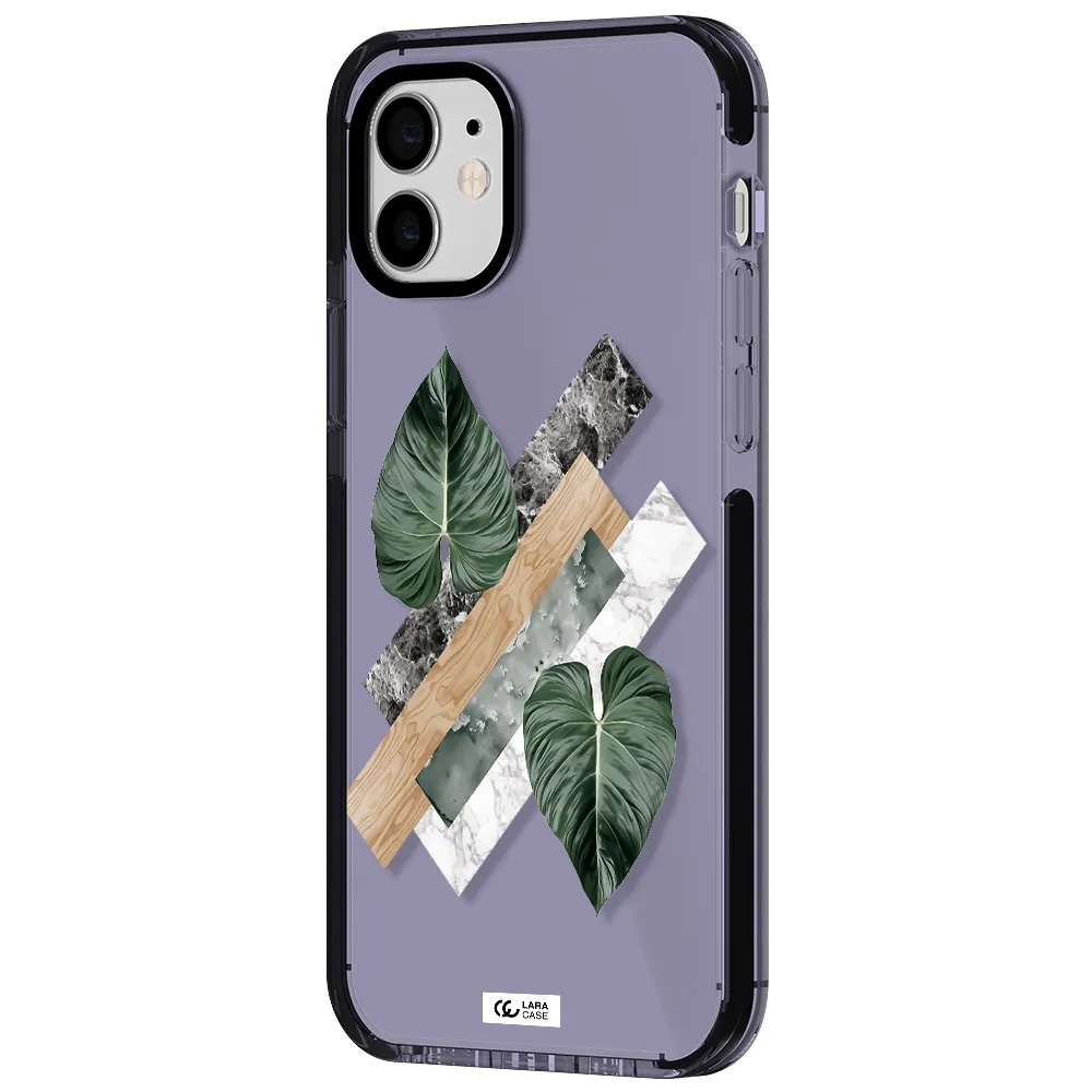 Tropical Leaves Apple iPhone 12 impact Lilac Case