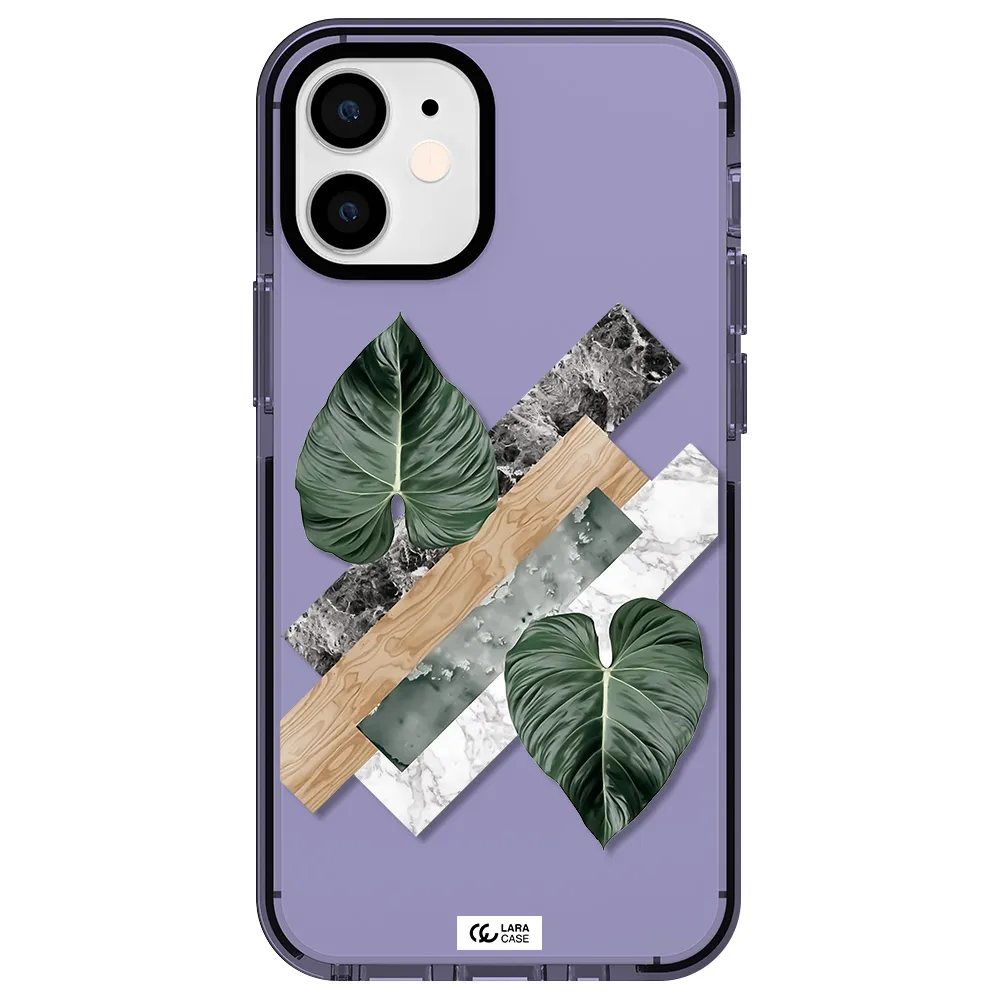 Tropical Leaves Apple iPhone 12 mini impact Lilac Case