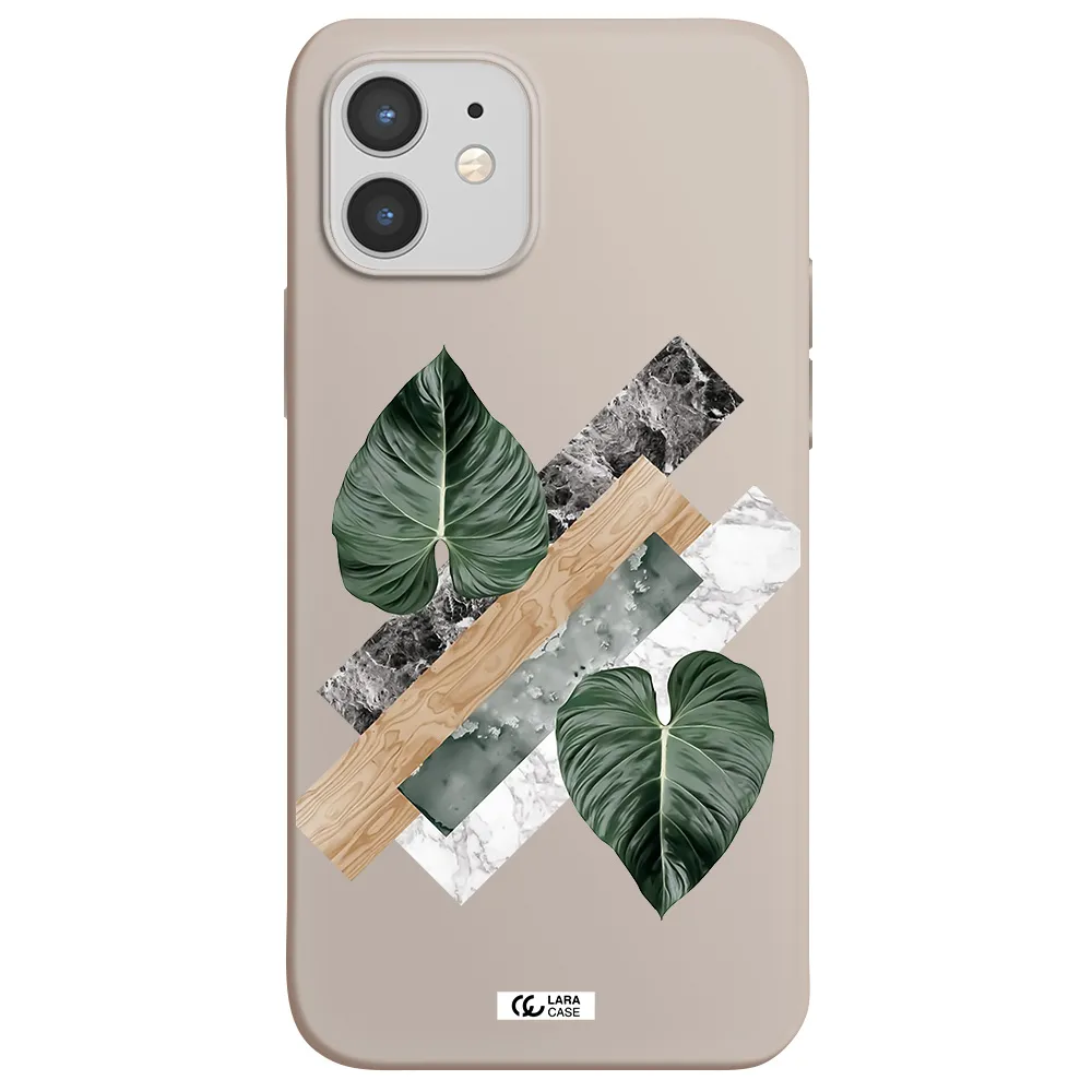 Tropical Leaves Apple iPhone 12 mini Silicone Stone Case