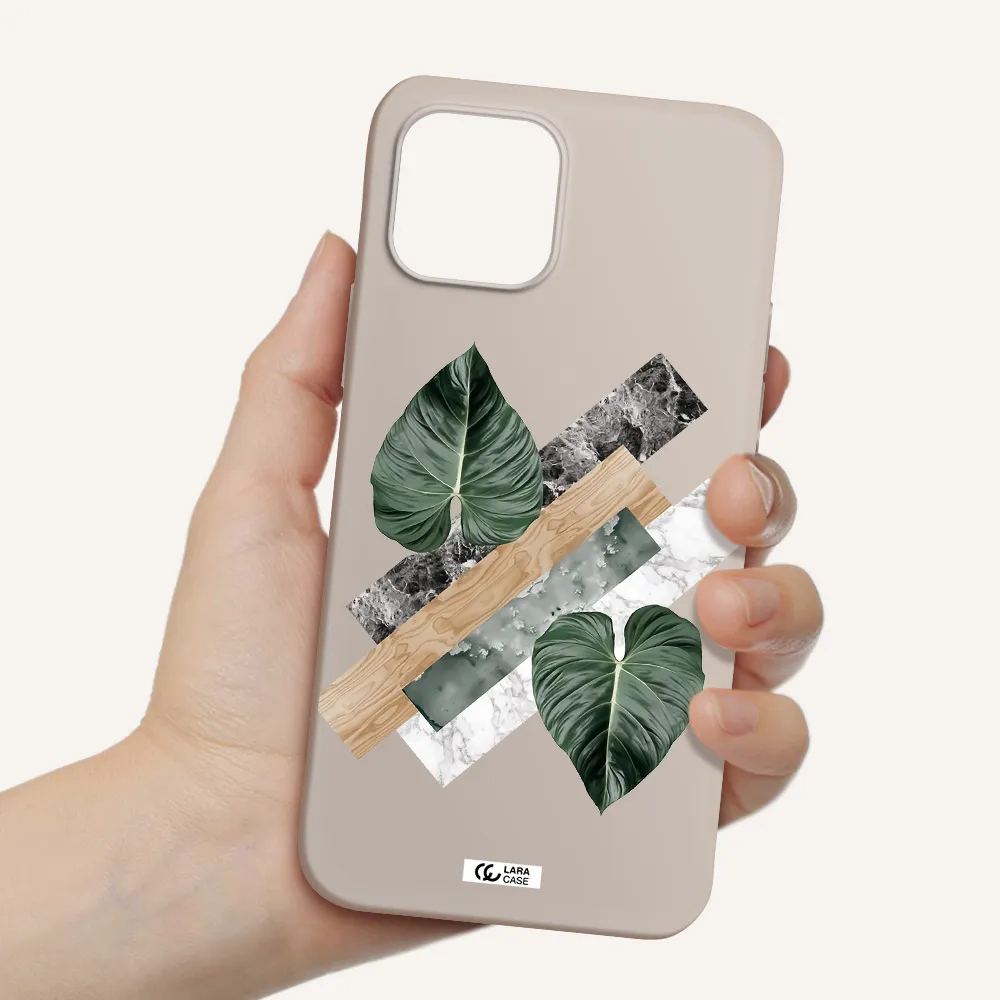 Tropical Leaves Apple iPhone 12 mini Silicone Stone Case