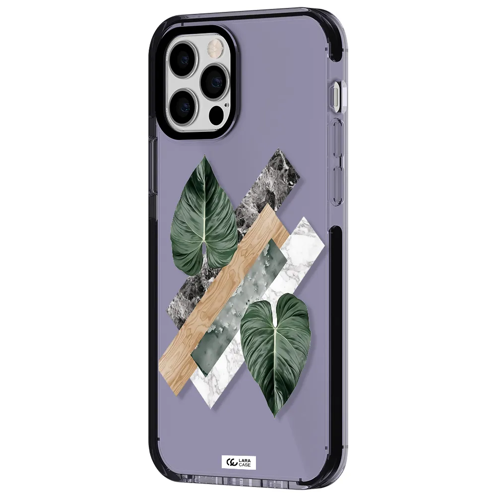 Tropical Leaves Apple iPhone 12 pro impact Lilac Case