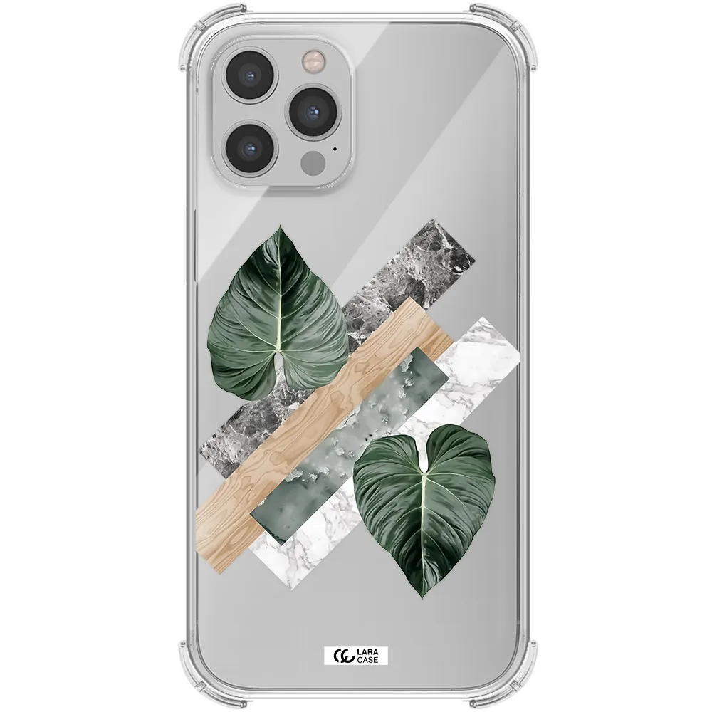 Tropical Leaves Apple iPhone 12 pro max Clear PC Case