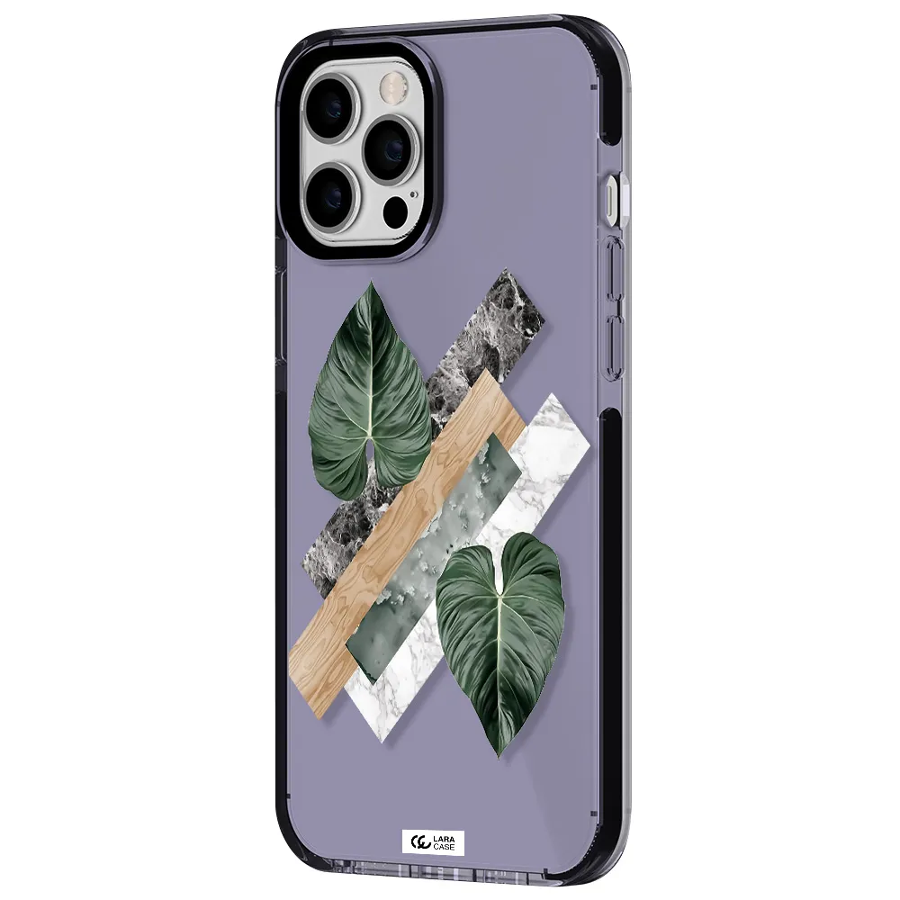 Tropical Leaves Apple iPhone 12 pro max impact Lilac Case