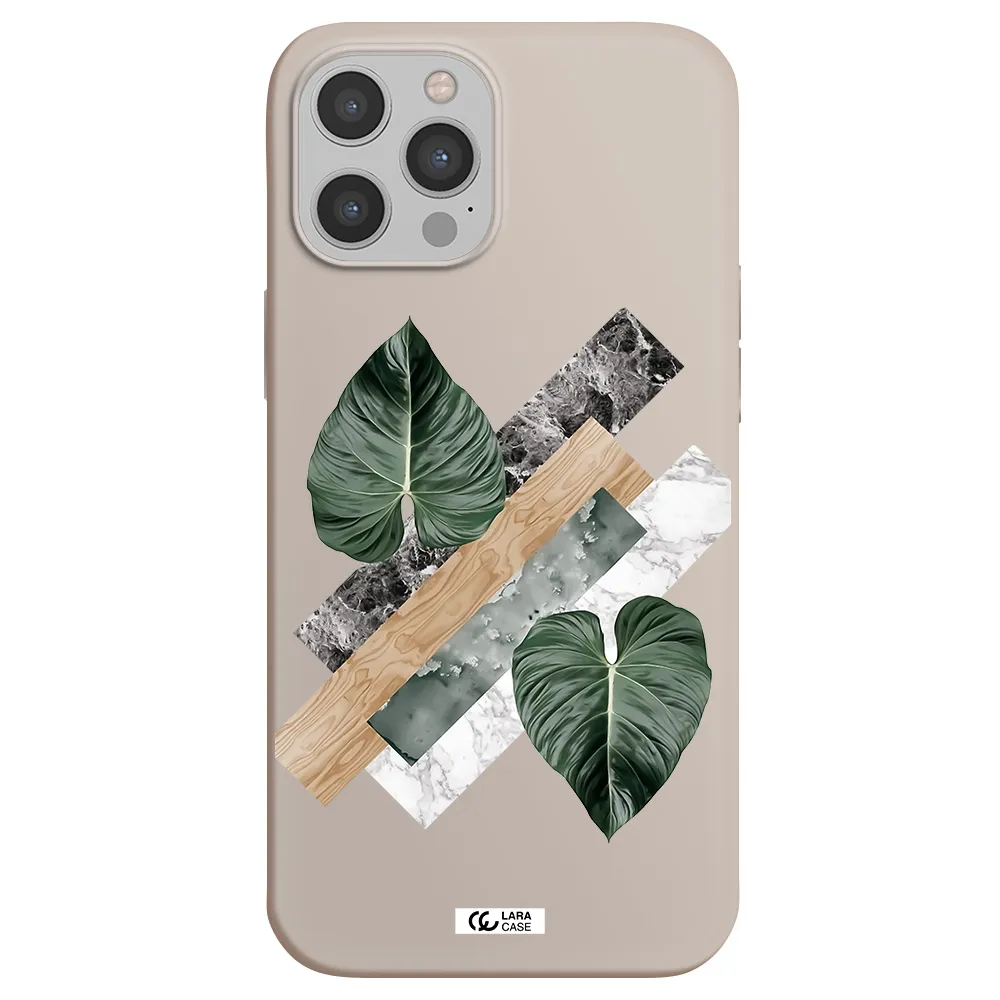 Tropical Leaves Apple iPhone 12 pro max Silicone Stone Case