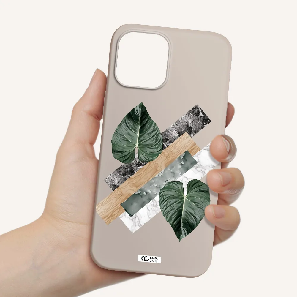 Tropical Leaves Apple iPhone 12 pro max Silicone Stone Case