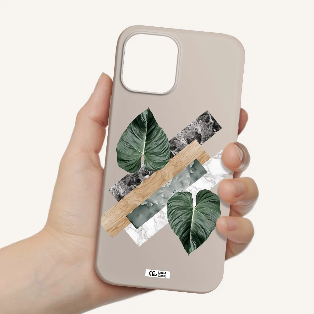 Tropical Leaves Apple iPhone 12 pro Silicone Stone Case