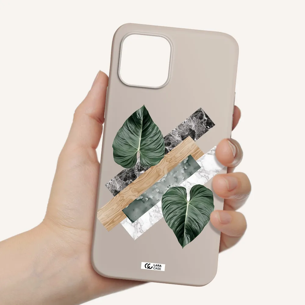 Tropical Leaves Apple iPhone 12 Silicone Stone Case
