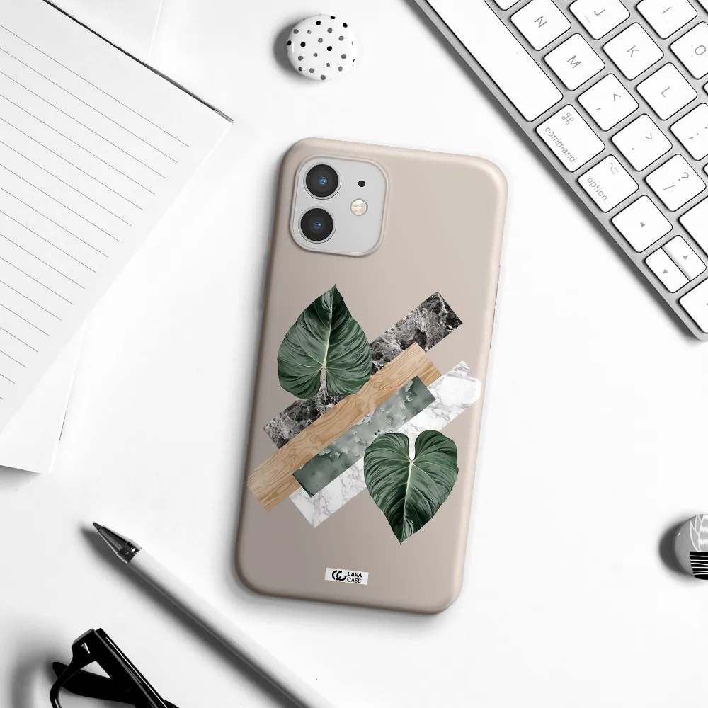 Tropical Leaves Apple iPhone 12 Silicone Stone Case