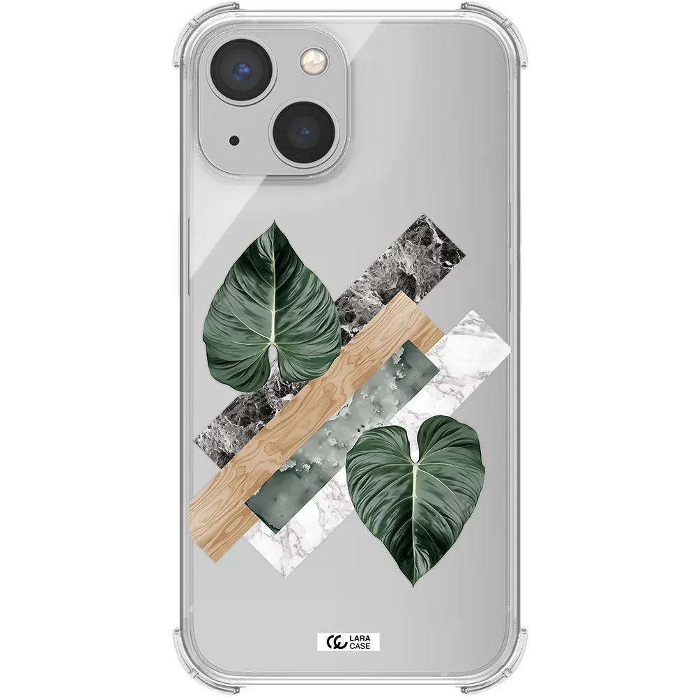 Tropical Leaves Apple iPhone 13 Clear PC Case