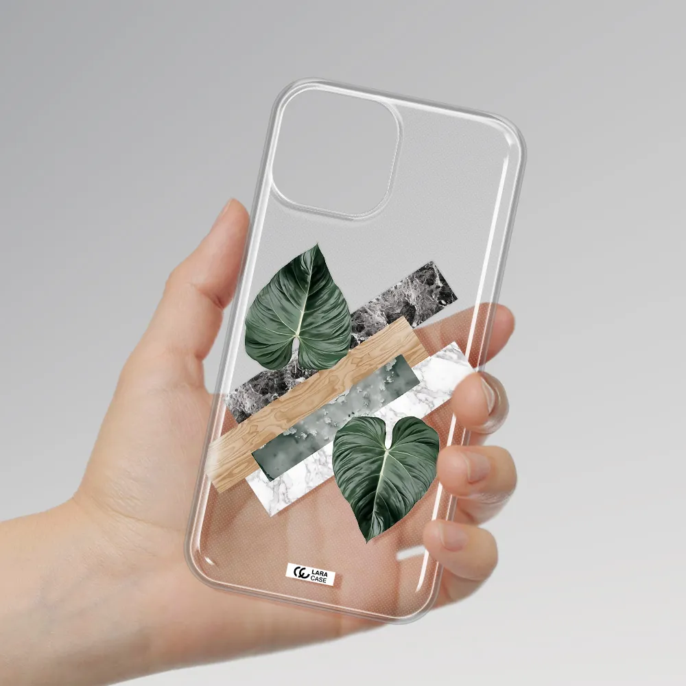 Tropical Leaves Apple iPhone 13 Clear TPU Case