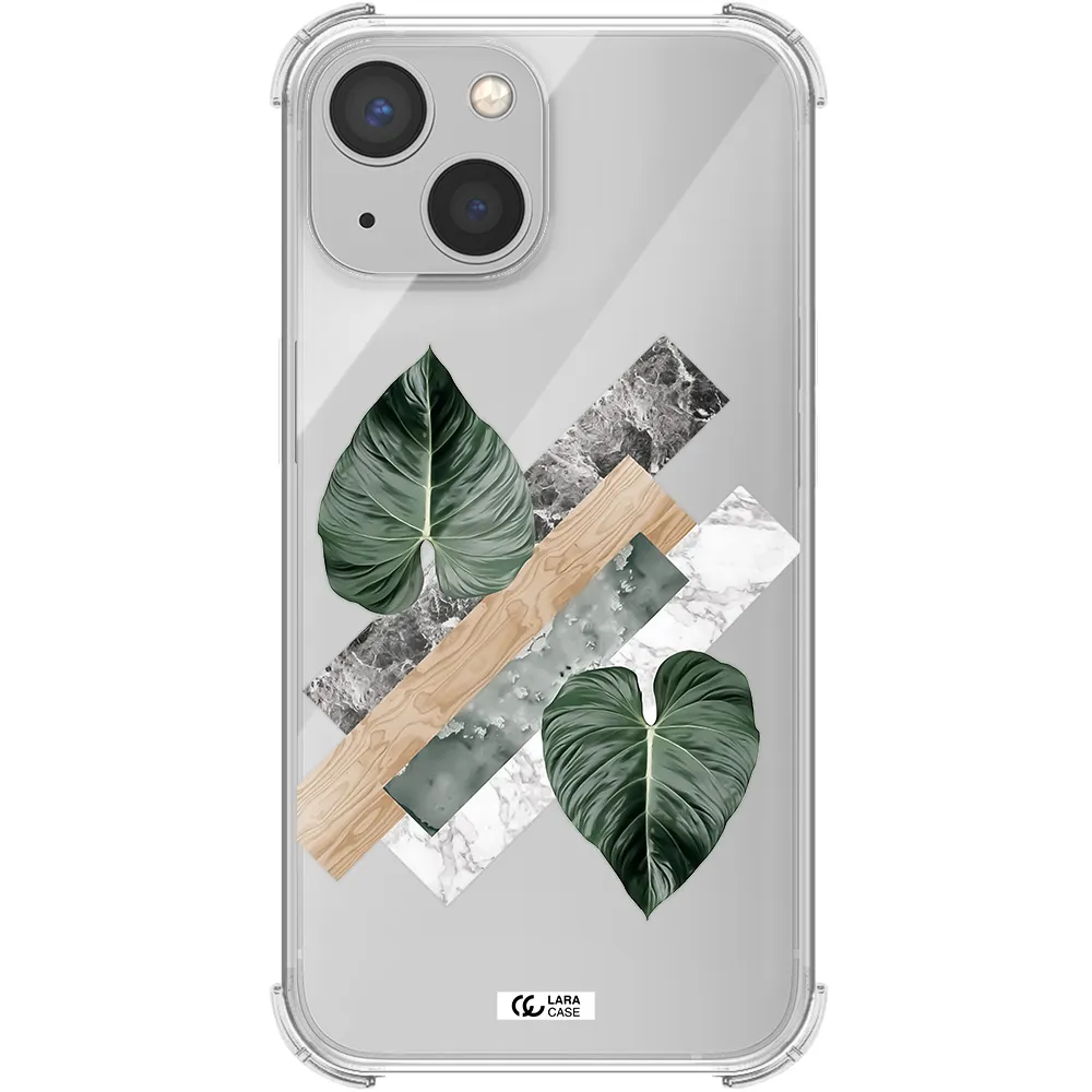 Tropical Leaves Apple iPhone 13 mini Clear PC Case