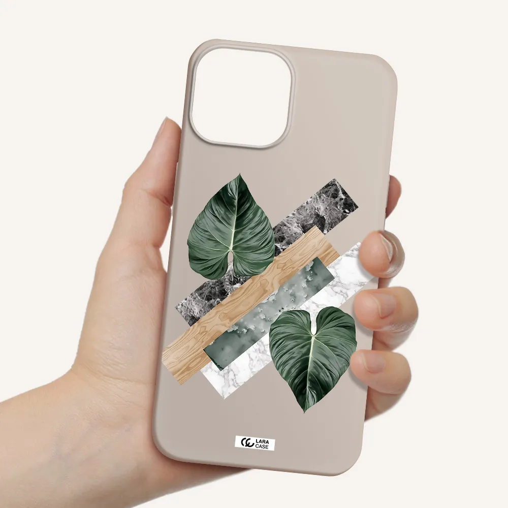 Tropical Leaves Apple iPhone 13 mini Silicone Stone Case