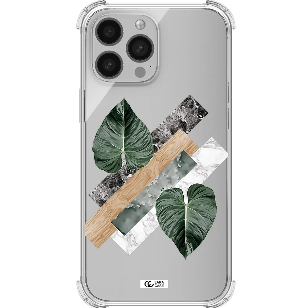 Tropical Leaves Apple iPhone 13 Pro Clear PC Case