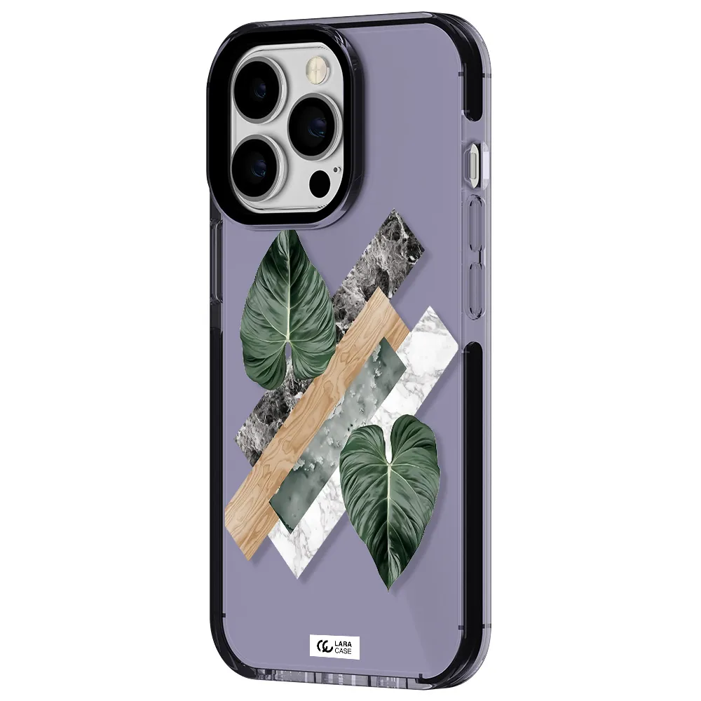 Tropical Leaves Apple iPhone 13 Pro impact Lilac Case