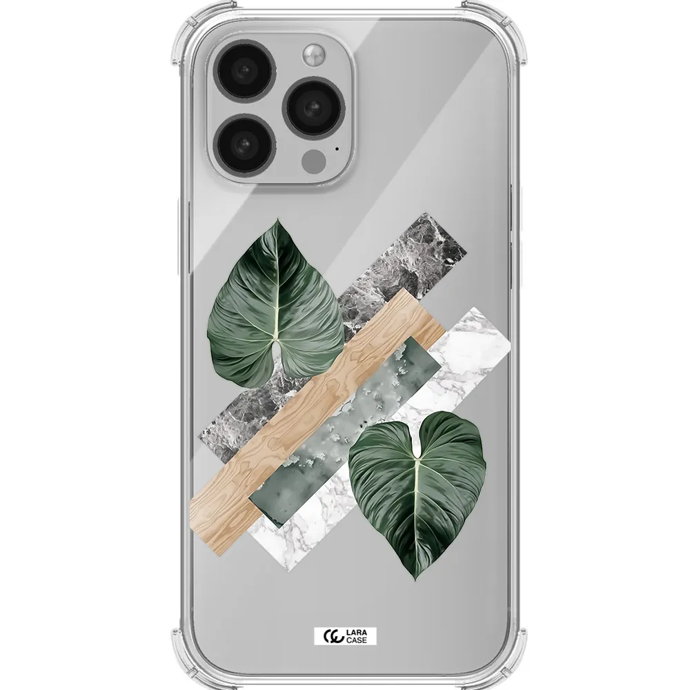 Tropical Leaves Apple iPhone 13 Pro Max Clear PC Case