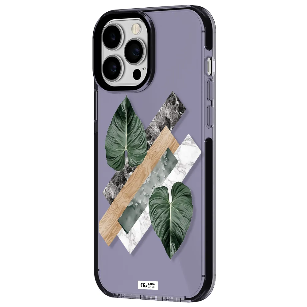 Tropical Leaves Apple iPhone 13 Pro Max impact Lilac Case