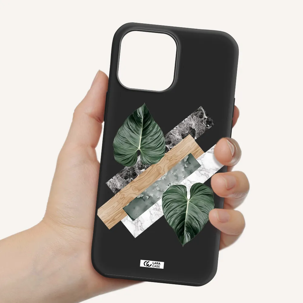 Tropical Leaves Apple iPhone 13 Pro Max Silicone black Case