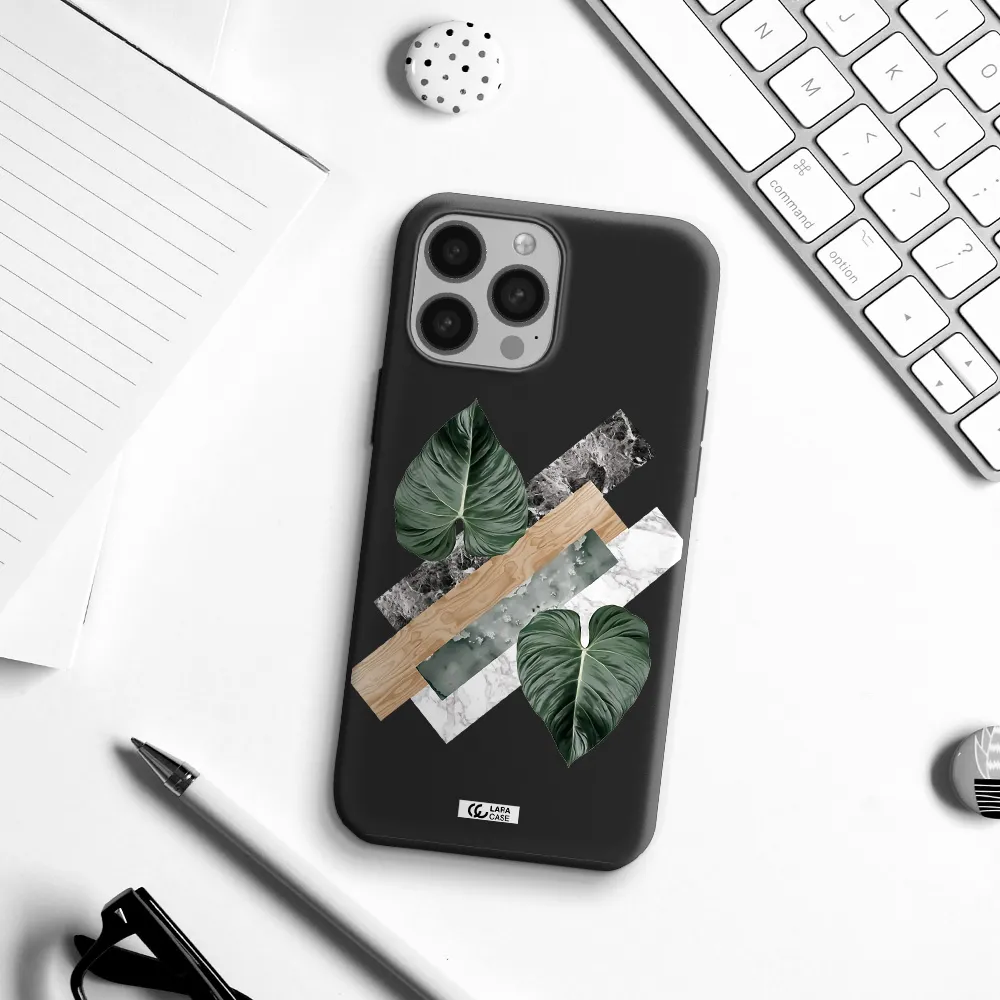 Tropical Leaves Apple iPhone 13 Pro Max Silicone black Case