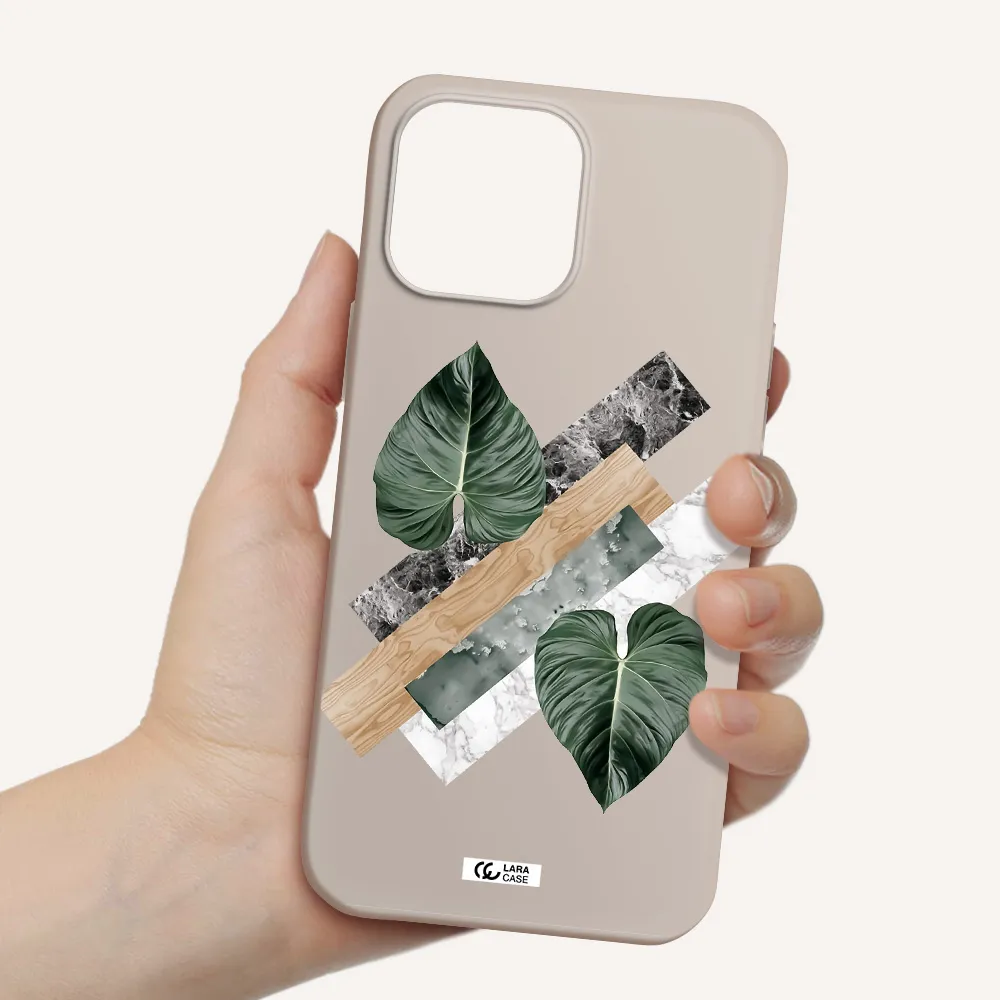 Tropical Leaves Apple iPhone 13 Pro Max Silicone Stone Case