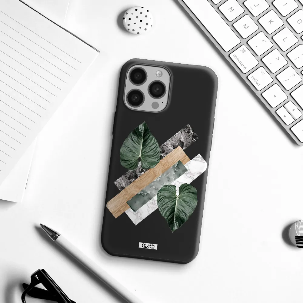 Tropical Leaves Apple iPhone 13 Pro Silicone black Case