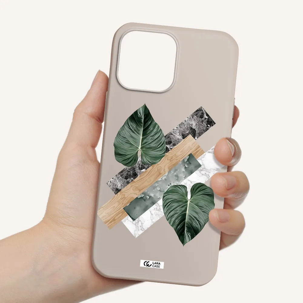 Tropical Leaves Apple iPhone 13 Pro Silicone Stone Case