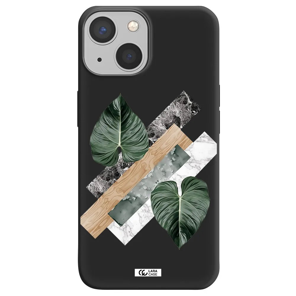 Tropical Leaves Apple iPhone 13 Silicone black Case