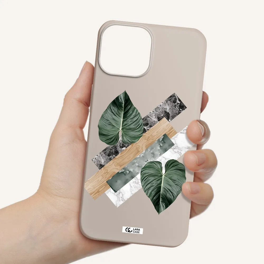 Tropical Leaves Apple iPhone 13 Silicone Stone Case