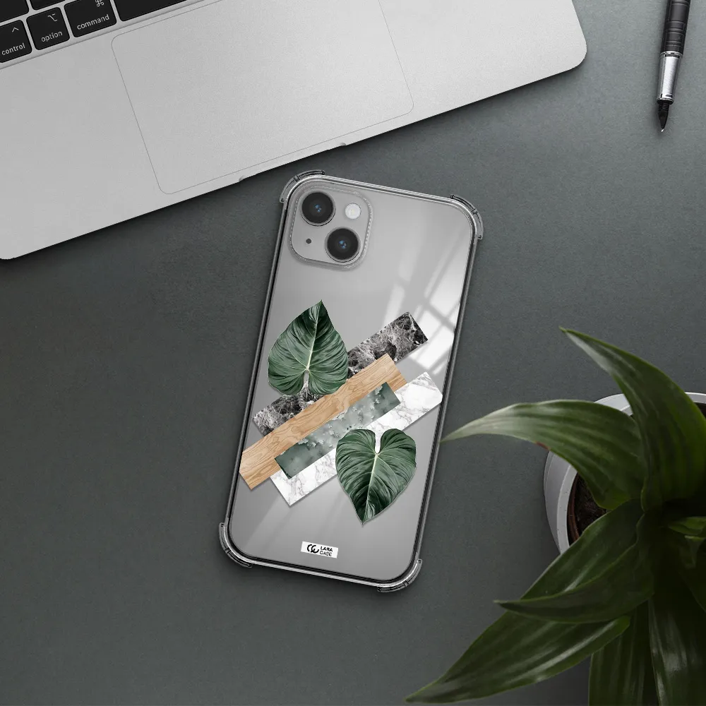 Tropical Leaves Apple iPhone 14 Clear PC Case
