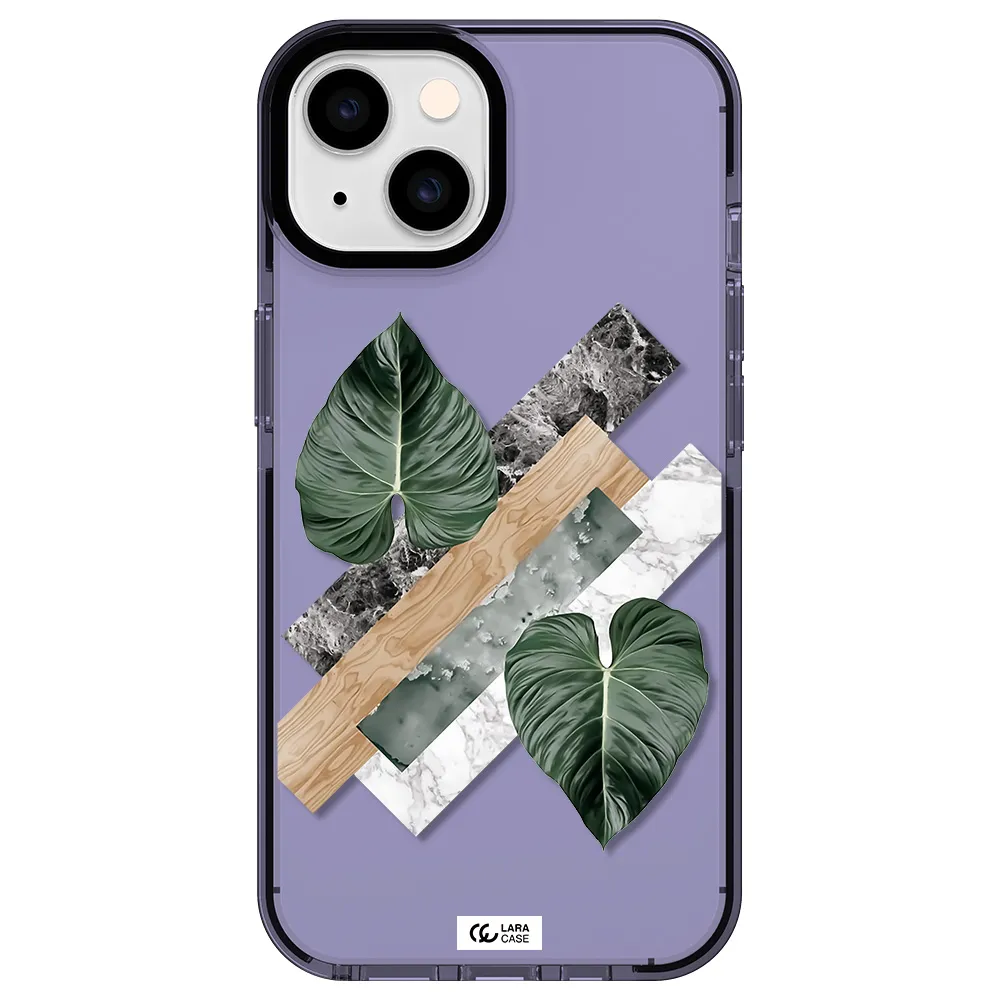 Tropical Leaves Apple iPhone 14 impact Lilac Case