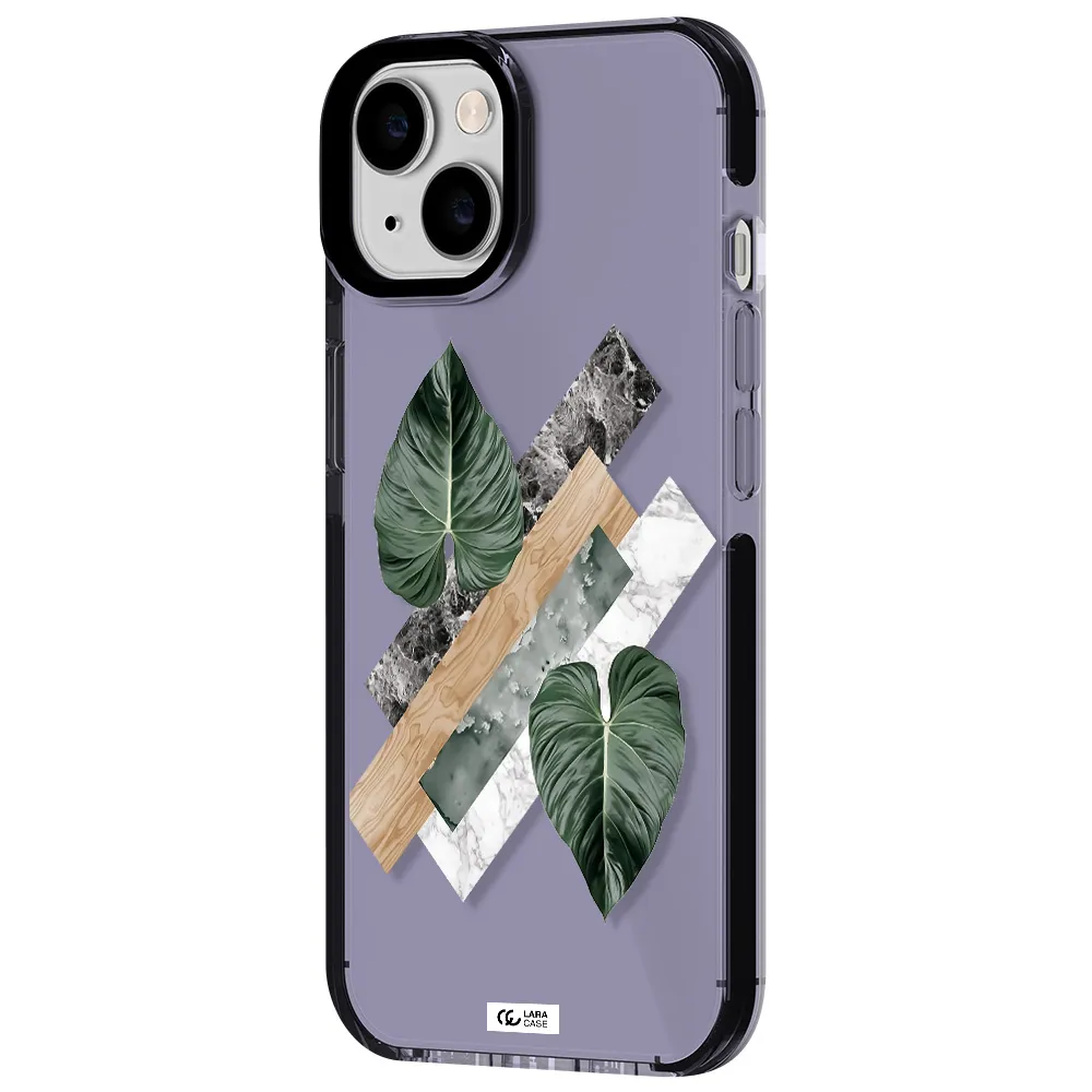 Tropical Leaves Apple iPhone 14 impact Lilac Case