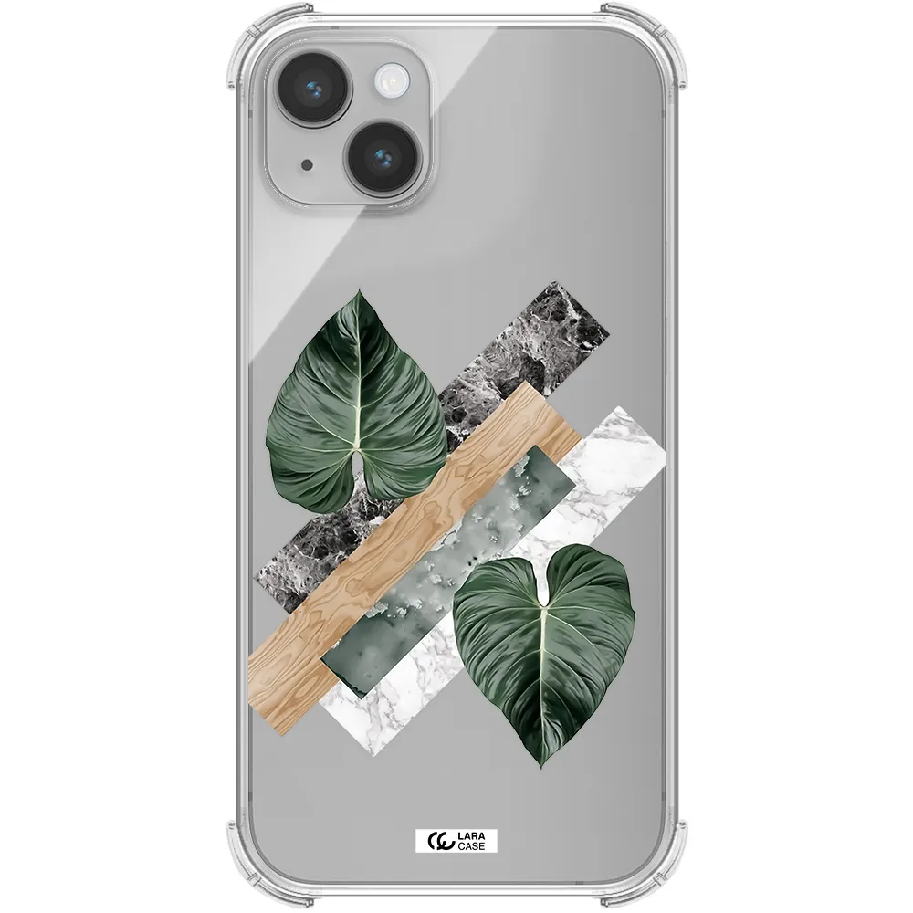 Tropical Leaves Apple iPhone 14 plus Clear PC Case