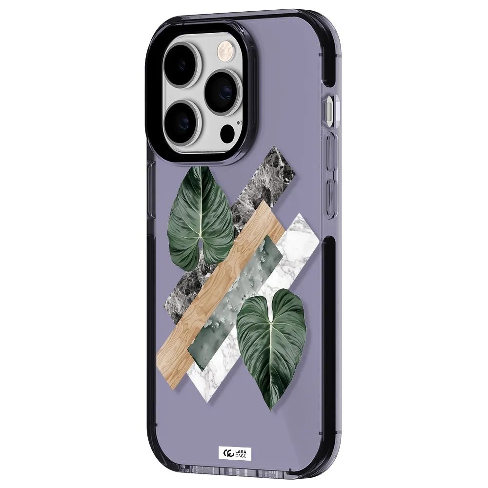 Tropical Leaves Apple iPhone 14 pro impact Lilac Case