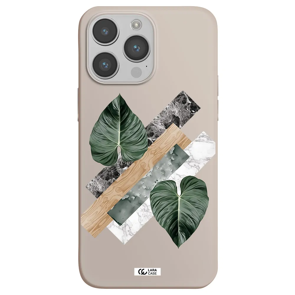 Tropical Leaves Apple iPhone 14 pro max Silicone Stone Case