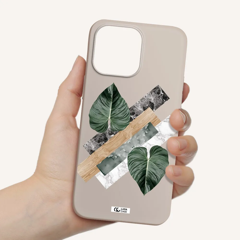 Tropical Leaves Apple iPhone 14 pro max Silicone Stone Case