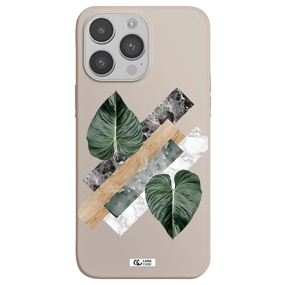 Tropical Leaves Apple iPhone 14 pro Silicone Stone Case