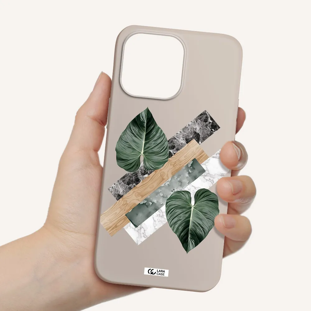 Tropical Leaves Apple iPhone 14 pro Silicone Stone Case