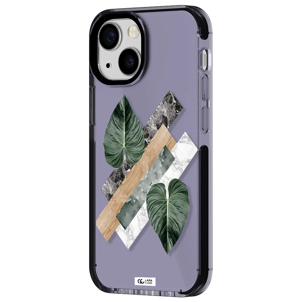 Tropical Leaves Apple iPhone 15 impact Lilac Case