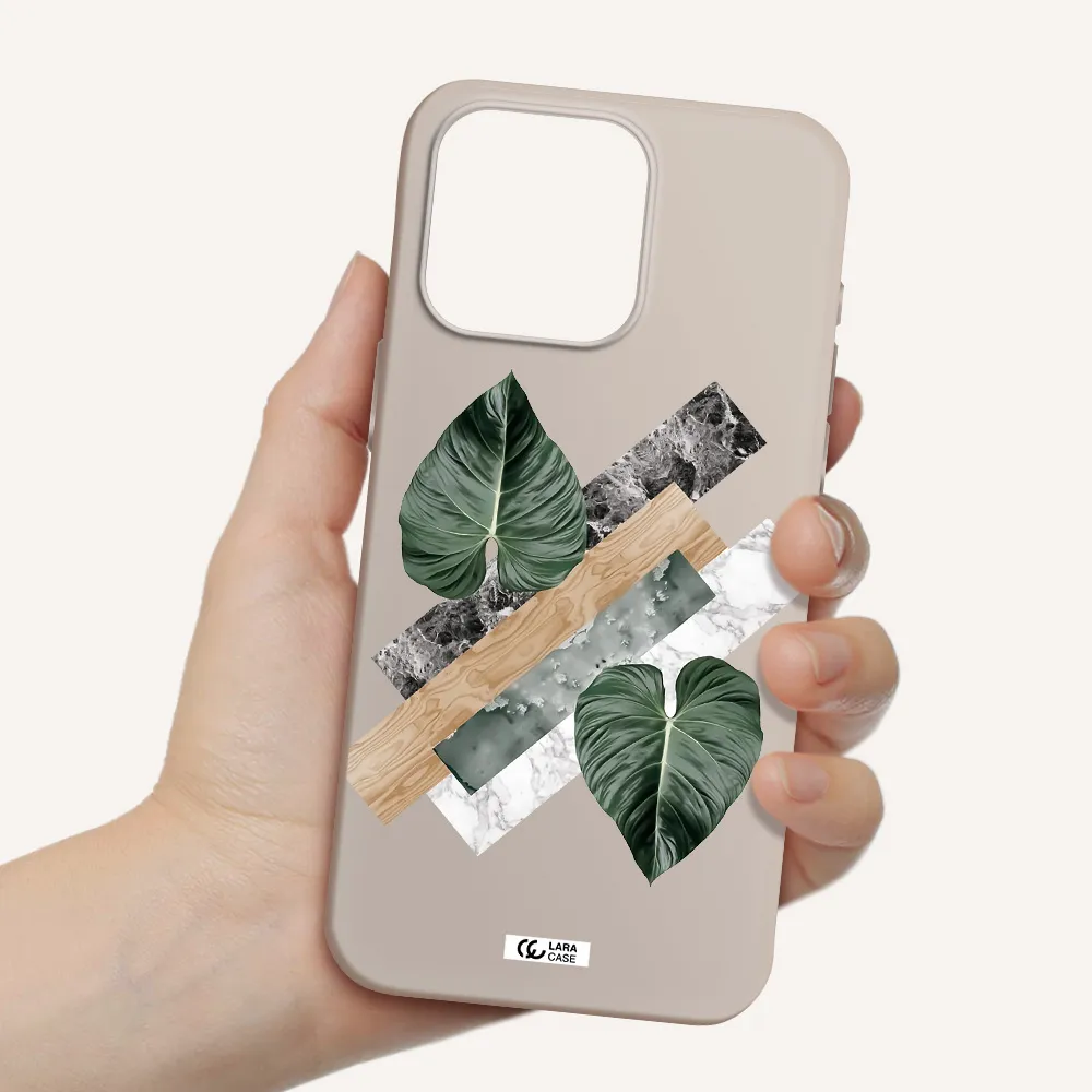 Tropical Leaves Apple Iphone 15 Pro max Silicone Stone Case