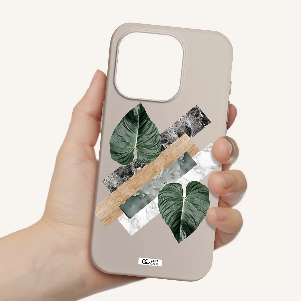 Tropical Leaves Apple Iphone 15 Pro Silicone Stone Case