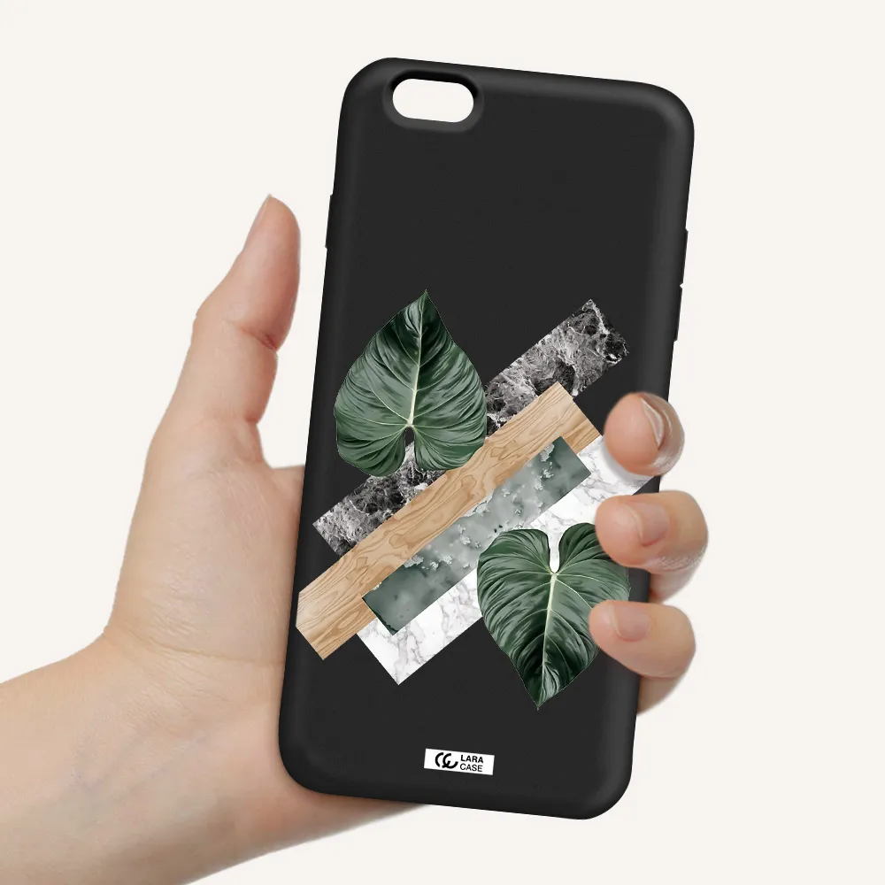 Tropical Leaves Apple iPhone 6S Silicone black Case